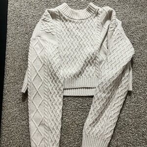 H&M Textured Knit Sweater - Cream